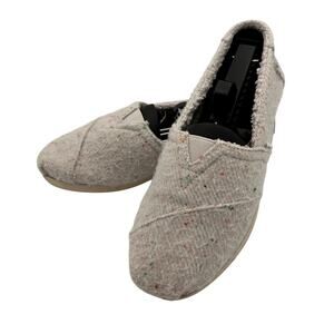 TOMS Alpargata Women's 7.5 Gray Speckled Repreve Slip On Loafer Wool Soft
